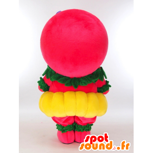 Castello Mahy mascotte, pupazzo di neve rosa, tutto tondo giallo e verde - MASFR27284 - Yuru-Chara mascotte giapponese