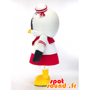 Ekopo chan mascot, ivory gull, gray and yellow giant - MASFR27287 - Yuru-Chara Japanese mascots