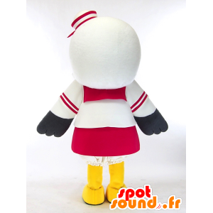 Mascot Ekopo chan, ivoor zeemeeuw, grijs en geel, reuze - MASFR27287 - Yuru-Chara Japanse Mascottes