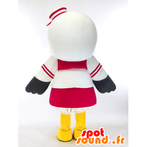 Mascot Ekopo chan, slonoviny Gull, šedé a žluté, obří - MASFR27287 - Yuru-Chara japonské Maskoti