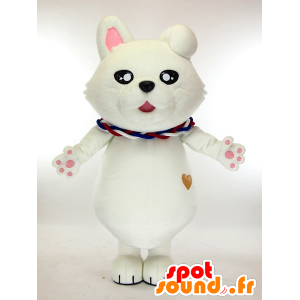 Mascot Inu-kko ​​street, white and pink dog, very cute - MASFR27292 - Yuru-Chara Japanese mascots