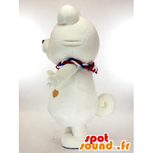 Mascot Inu-kko ​​straat, wit en roze hond, heel schattig - MASFR27292 - Yuru-Chara Japanse Mascottes