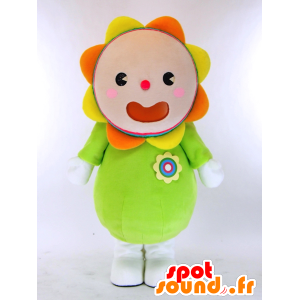 Mascotte de fleur jaune orange et vert géante - MASFR27293 - Mascottes Yuru-Chara Japonaises