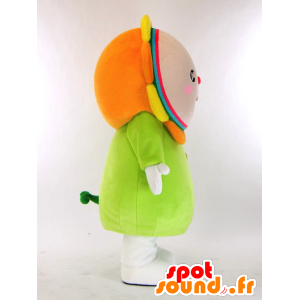 Jätte orange och grön gul blommamaskot - Spotsound maskot