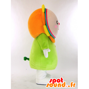 Naranja y flor amarilla gigante mascota verde - MASFR27293 - Yuru-Chara mascotas japonesas