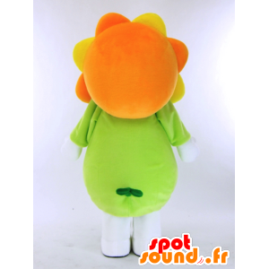 Arancione e giallo fiore gigante mascotte verde - MASFR27293 - Yuru-Chara mascotte giapponese