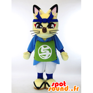 Yojiro mascot, fox traditional Asian dress - MASFR27295 - Yuru-Chara Japanese mascots