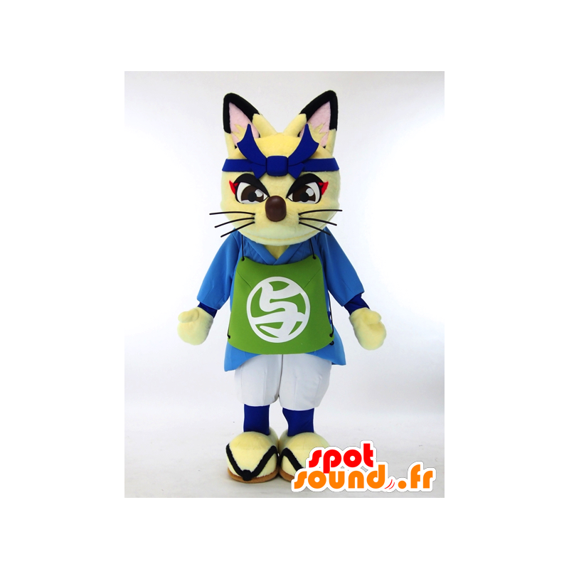 Mascotte de Yojiro, renard en tenue asiatique traditionnelle - MASFR27295 - Mascottes Yuru-Chara Japonaises