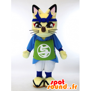 Mascotte de Yojiro, renard en tenue asiatique traditionnelle - MASFR27295 - Mascottes Yuru-Chara Japonaises