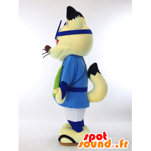 Mascotte de Yojiro, renard en tenue asiatique traditionnelle - MASFR27295 - Mascottes Yuru-Chara Japonaises