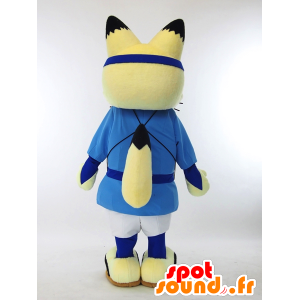 Mascotte de Yojiro, renard en tenue asiatique traditionnelle - MASFR27295 - Mascottes Yuru-Chara Japonaises