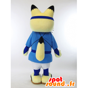 Yojiro mascote, fox vestido tradicional asiática - MASFR27295 - Yuru-Chara Mascotes japoneses