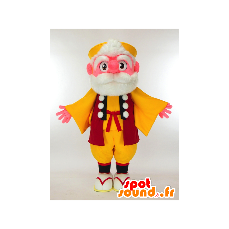 Mascot Kamuten Sinjo, viejo barbudo en traje de colores - MASFR27296 - Yuru-Chara mascotas japonesas