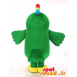 Mascotte d'oiseau vert, blanc et jaune avec un air amusant - MASFR27300 - Mascottes Yuru-Chara Japonaises