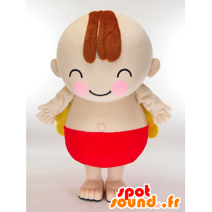 Mascotte de bébé avec un slip rouge et des ailes jaunes - MASFR27302 - Mascottes Yuru-Chara Japonaises