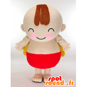 Bambino mascotte con una scivolata rosso e le ali gialle - MASFR27302 - Yuru-Chara mascotte giapponese