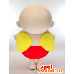 Dítě maskot s červenými kalhotami a žlutými křídly - MASFR27302 - Yuru-Chara japonské Maskoti