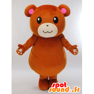 Ku-Chan-Maskottchen, braun-Teddybären, rosa und weiß Kitakyushu - MASFR27303 - Yuru-Chara japanischen Maskottchen