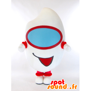 Mascotte de Paddy Mamoru, extra-terrestre blanc, rouge et bleu - MASFR27305 - Mascottes Yuru-Chara Japonaises