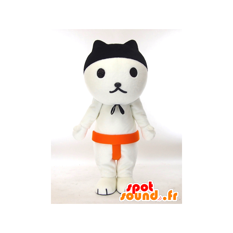 Mascotte de chat blanc et noir, sumo de Okayama - MASFR27309 - Mascottes Yuru-Chara Japonaises