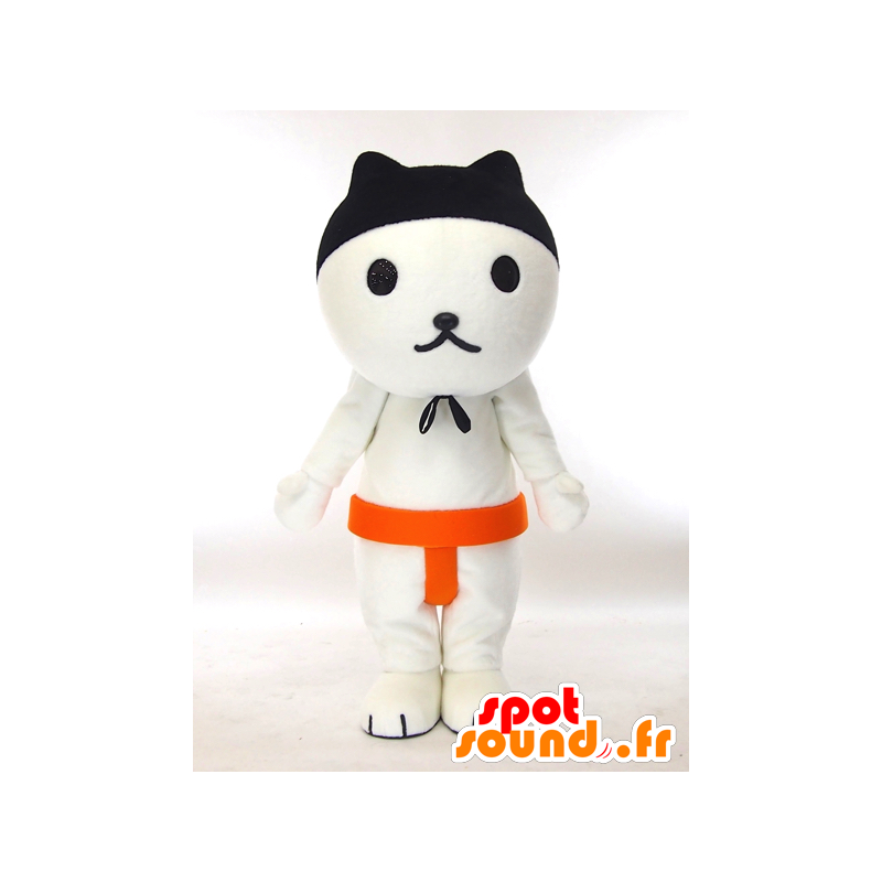 Witte en zwarte kat mascotte, sumo Okayama - MASFR27309 - Yuru-Chara Japanse Mascottes
