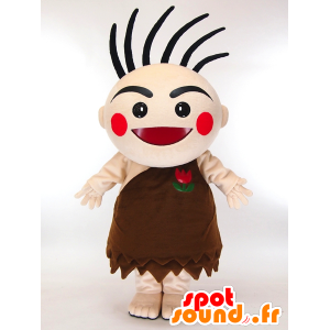 Maskot Hiepon, kromaňonský muž s hnědé šaty - MASFR27310 - Yuru-Chara japonské Maskoti