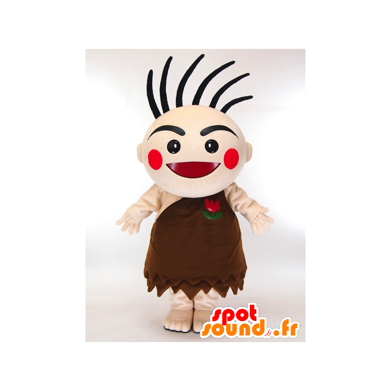 Hiepon mascot, Cro-Magnon man with a brown dress - MASFR27310 - Yuru-Chara Japanese mascots