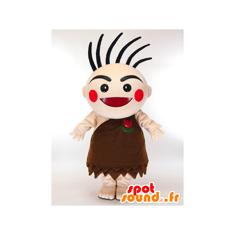 Mascot Hiepon, Cro-Magnon mann med en brun kjole - MASFR27310 - Yuru-Chara japanske Mascots