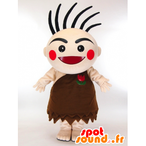 Mascota Hiepon, el hombre de Cro-Magnon con un vestido marrón - MASFR27310 - Yuru-Chara mascotas japonesas