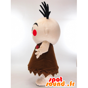 Mascotte de Hiepon, homme de Cro-Magnon avec une robe marron - MASFR27310 - Mascottes Yuru-Chara Japonaises