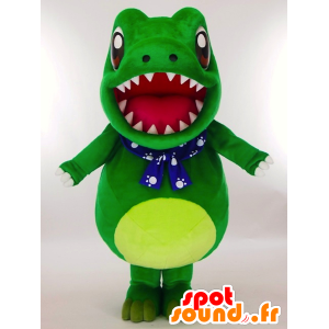 Mascot Saurusukun, vihreä dinosaurus ja erittäin söpö keltainen - MASFR27311 - Mascottes Yuru-Chara Japonaises