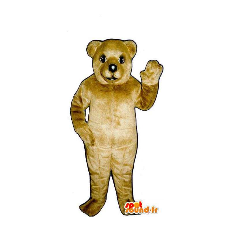 Beige bjørnemaskot. Beige bamse kostume - Spotsound maskot