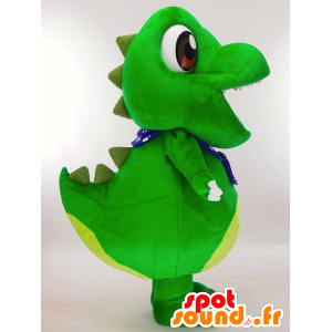 Mascot Saurusukun, groene dinosaurus en erg schattig geel - MASFR27311 - Yuru-Chara Japanse Mascottes