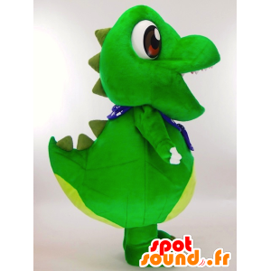 Mascot Saurusukun, grønn dinosaur og veldig søt gul - MASFR27311 - Yuru-Chara japanske Mascots