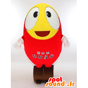 Hit-kun mascot, yellow and red man, on wheels - MASFR27312 - Yuru-Chara Japanese mascots