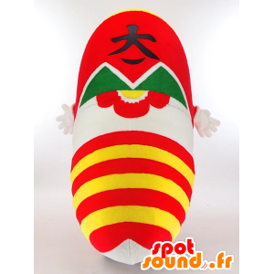 Mascotte de Hit-kun, bonhomme jaune et rouge, sur des roues - MASFR27312 - Mascottes Yuru-Chara Japonaises