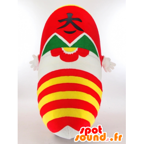 Hit-kun μασκότ, κίτρινο και κόκκινο άνθρωπος, με ρόδες - Ιαπωνικές μασκότ Yuru-Chara - MASFR27312 - SpotSound.fr