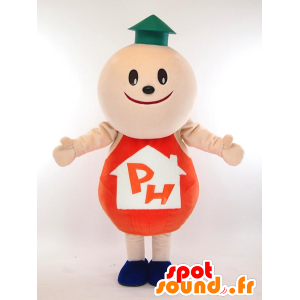 Mascotte de Power-kun, bonhomme rond avec une maison sur la tête - MASFR27314 - Mascottes Yuru-Chara Japonaises