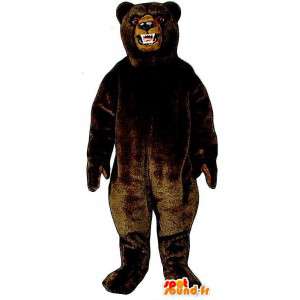 Mörkbrun björnmaskot, mycket realistisk - Spotsound maskot