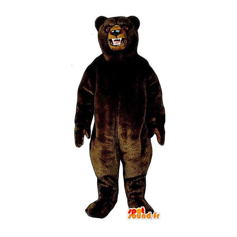 Mascota del oso marrón oscuro, muy realista - MASFR007047 - Oso mascota