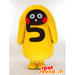 Maskot Terebiwakayama, žlutá chlap s číslem 5 - MASFR27315 - Yuru-Chara japonské Maskoti