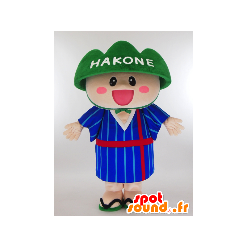 Mascota Hakojiro, vestida de chico de color azul con auriculares - MASFR27318 - Yuru-Chara mascotas japonesas