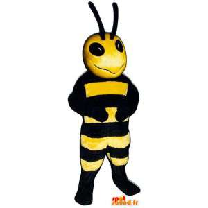 Mascotte d'abeille jaune et noire. Costume de guêpe - MASFR007048 - Mascottes Abeille