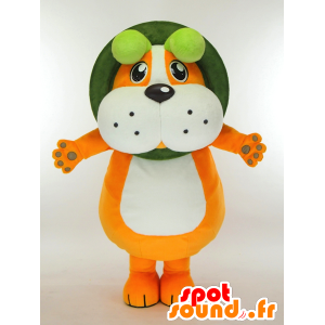 Mascota Noda ChaTaro Zhi, perro de color naranja y blanco con un plato - MASFR27319 - Yuru-Chara mascotas japonesas