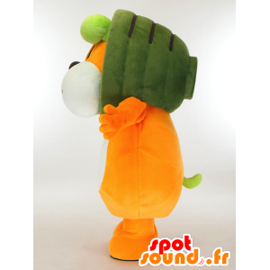 Mascota Noda ChaTaro Zhi, perro de color naranja y blanco con un plato - MASFR27319 - Yuru-Chara mascotas japonesas