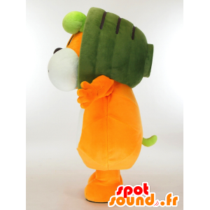 Mascot Zhi Noda ChaTaro, oranssi ja valkoinen koira kulhoon - MASFR27319 - Mascottes Yuru-Chara Japonaises