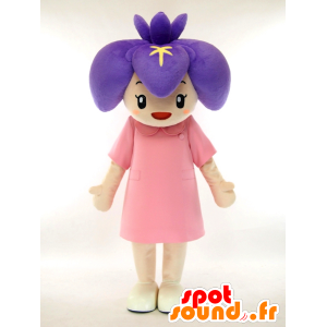 Mascotte girl with a purple flower on head - MASFR27322 - Yuru-Chara Japanese mascots