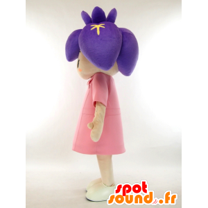 Mascotte girl with a purple flower on head - MASFR27322 - Yuru-Chara Japanese mascots