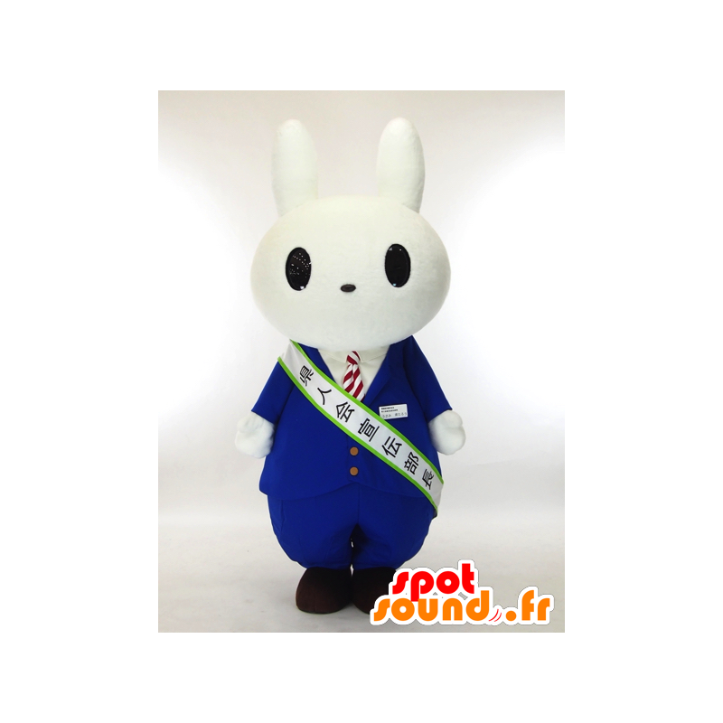 Usami mascot Taro, white rabbit with a suit and tie - MASFR27324 - Yuru-Chara Japanese mascots