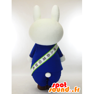 Usami mascota Taro, conejo blanco con un traje y corbata - MASFR27324 - Yuru-Chara mascotas japonesas